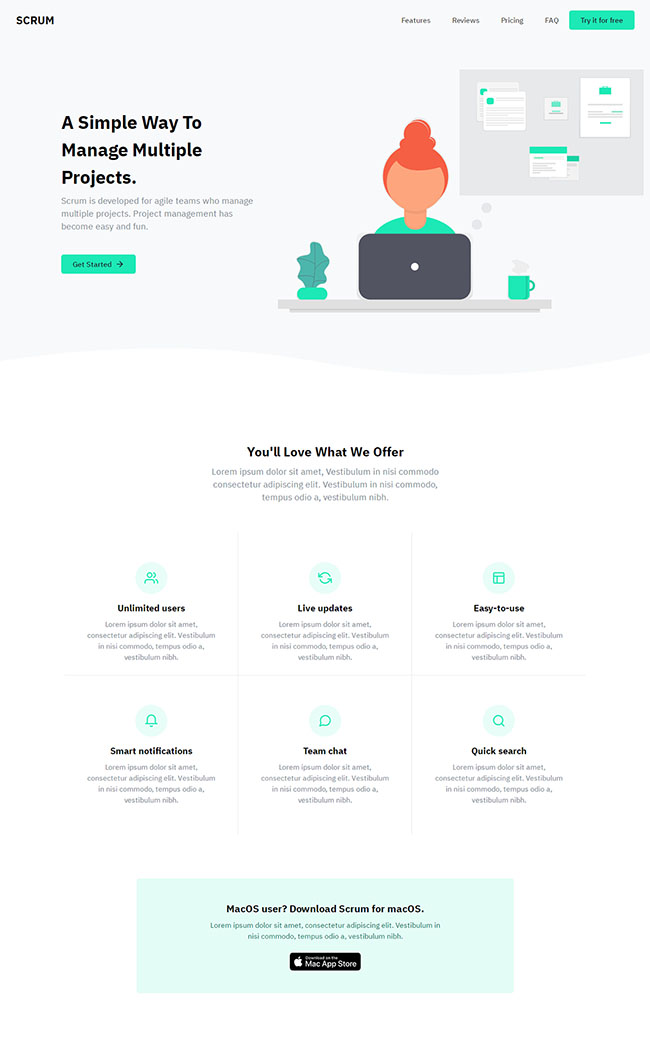 项目管理软件推广官方html模板