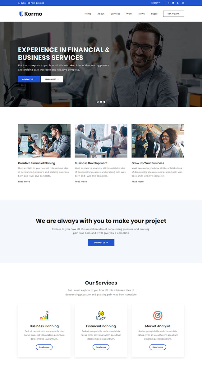 bootstrap商务咨询服务公司html模板