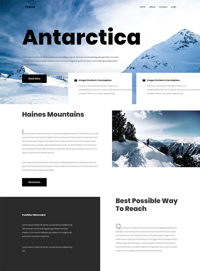 旅游景点雪山推广页模板