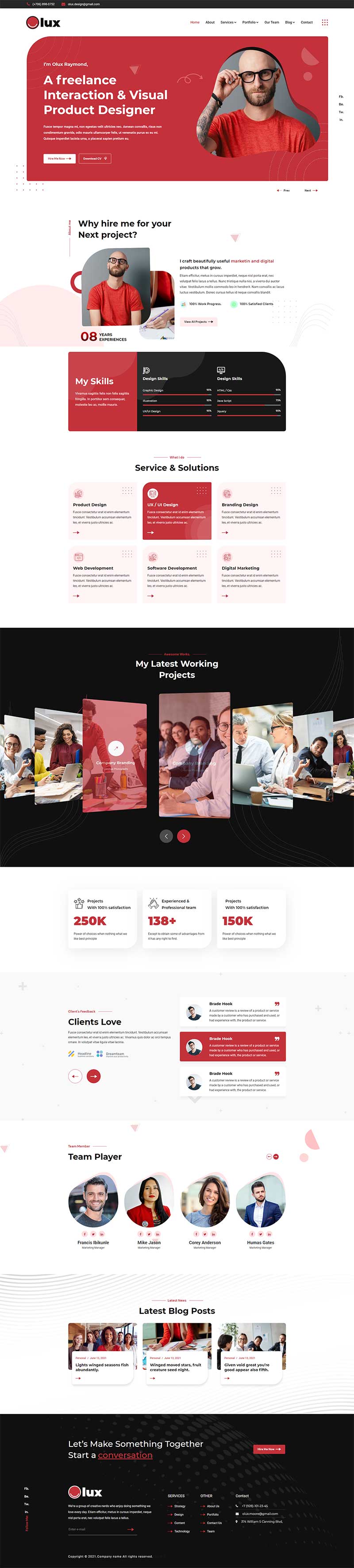 创意个人企业简介宣传html网站模板