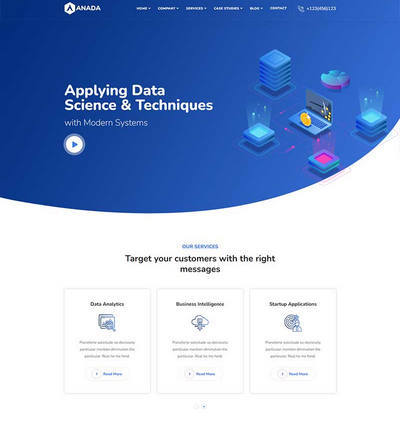 企业软件数据分析静态html网页模板15套