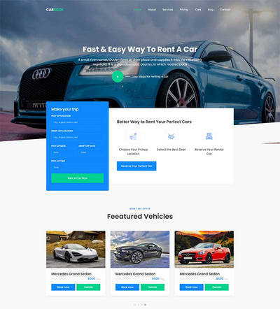 Bootstrap汽车接送租赁服务html网站模板 Bootstrap汽车接送租赁服务html网站模板