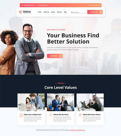 HTML5商务咨询服务公司html静态网页模板