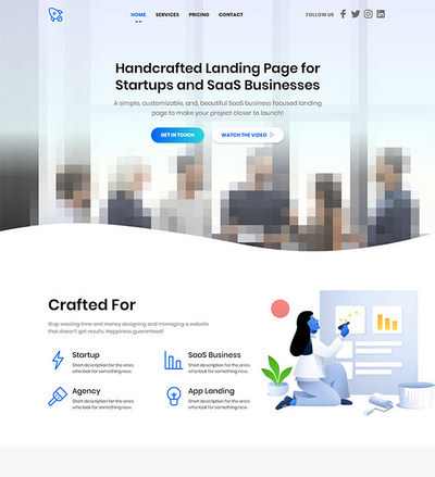 初创企业SaaS系统推广宣传html静态网站模板