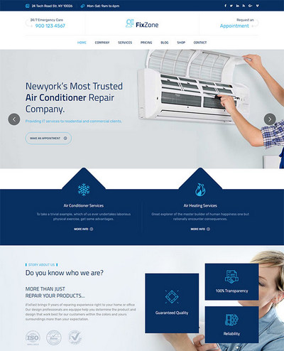 空调维修服务公司html网页模板