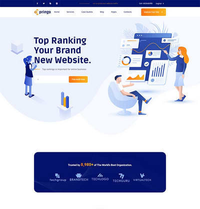 行业软件网络seo服务公司宣传推广页模板