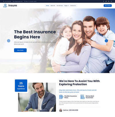 大气bootstrap商业保险服务公司html5模板