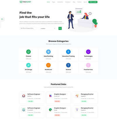 招聘门户人力资源服务公司html网站模板