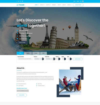 民宿旅游酒店预订服务HTML5网站模板