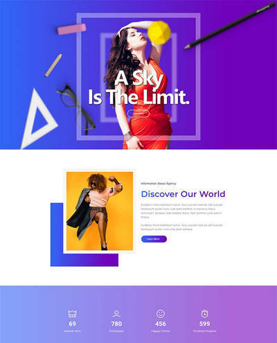 时尚初创企业宣传展示类单页html网页模板