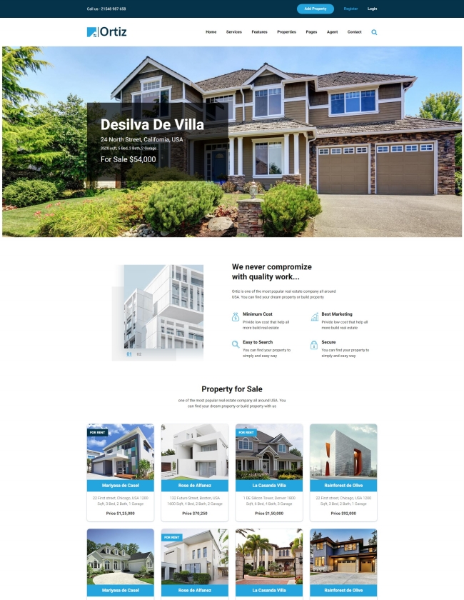 多风格bootstrap房屋别墅房地产销售公司html5模板