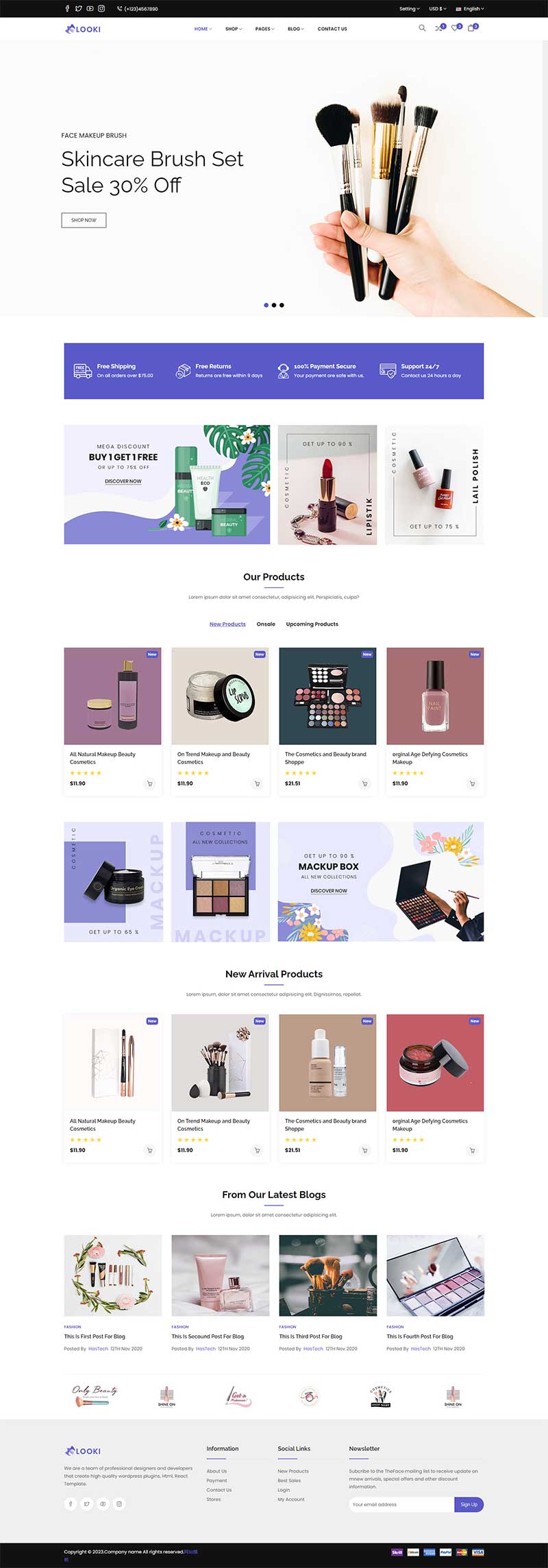 美容化妆品电子商城Bootstrap5网站模板