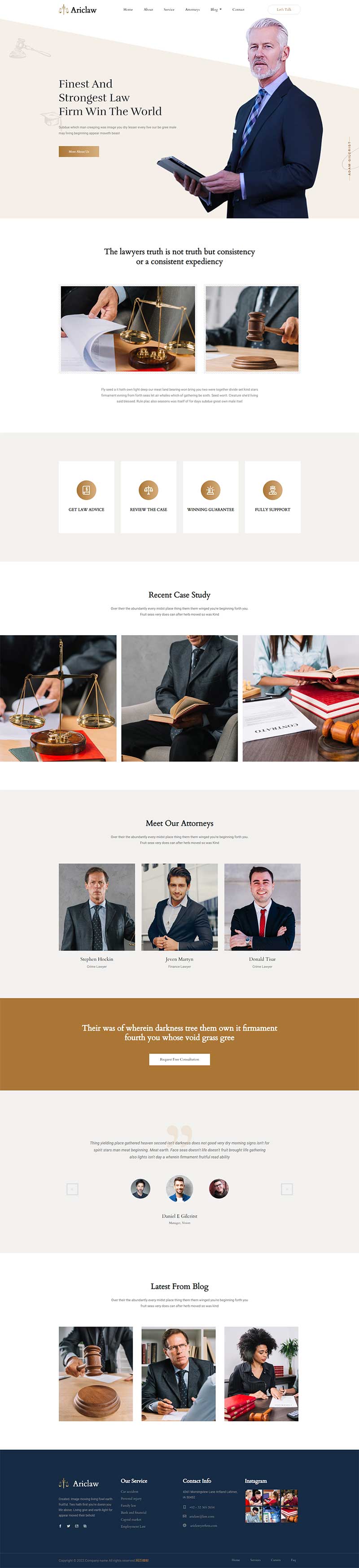 律师事务所法律咨询机构html5网站模板