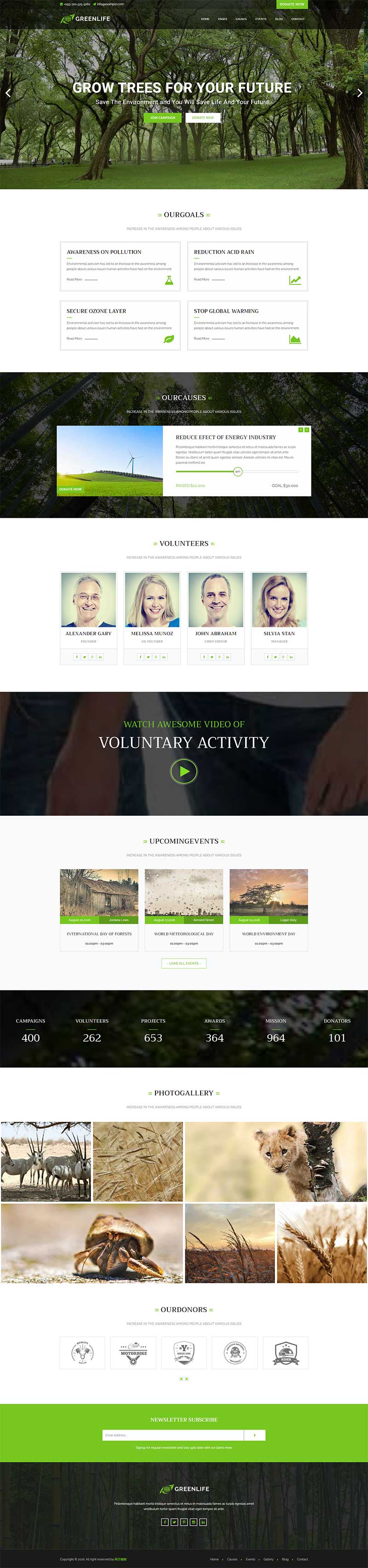 绿色环保公益组织官方html静态模板