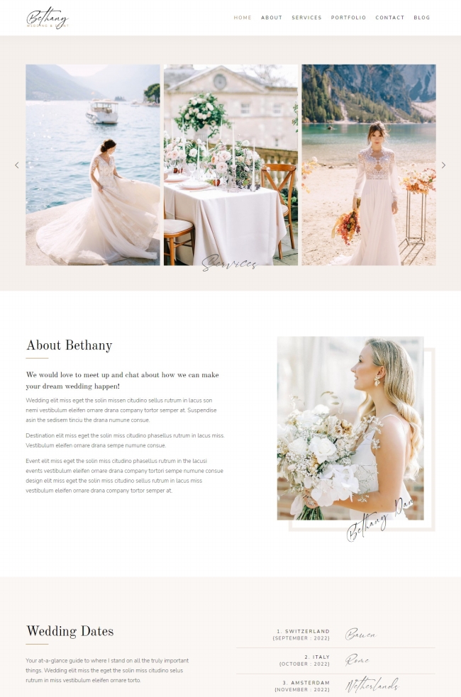 婚纱摄影婚庆服务公司html5网站模板