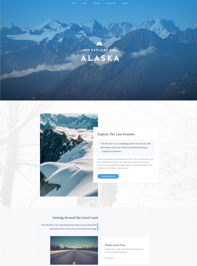 自然风光旅游景点宣传推广通用html模板