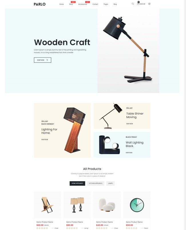 bootstrap创意智能家居照明产品商城模板