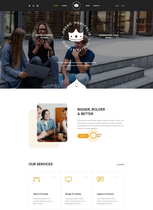 Bootstrap数字营销服务公司HTML模板