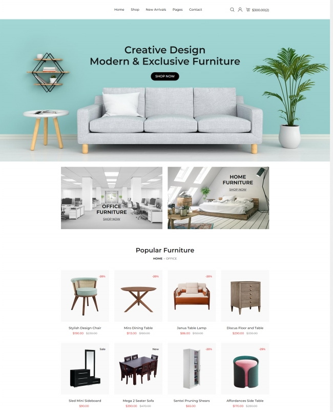 Bootstrap家具销售商城通用html网站模板