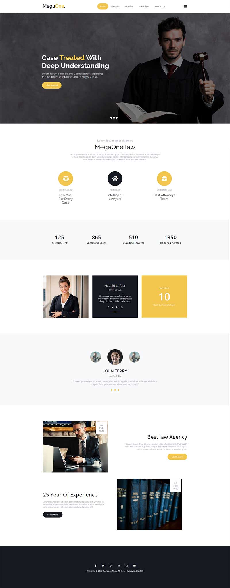 简洁律师事务所通用html5网页模板