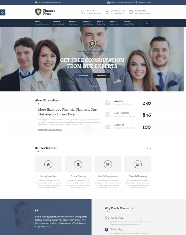 多配色可切花背景的html5金融服务机构网站模板