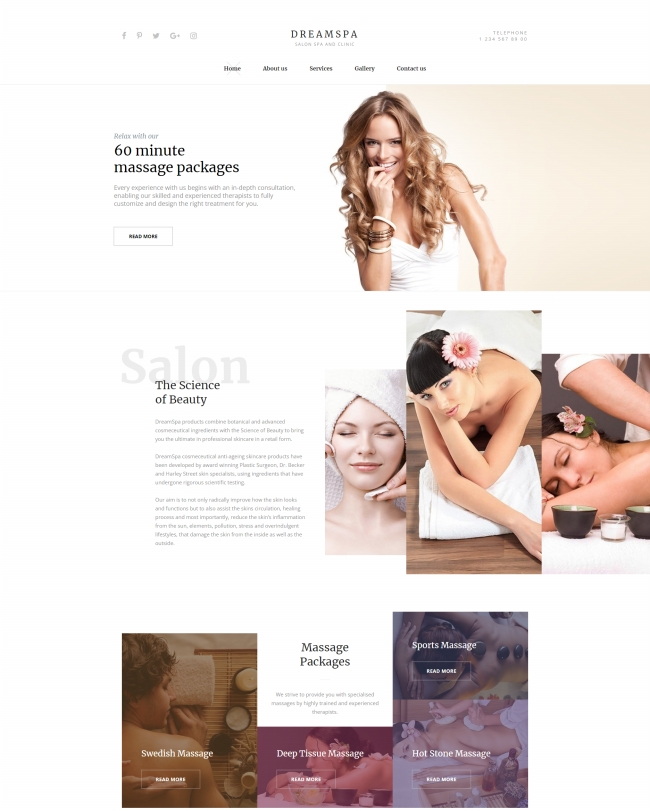 简洁spa美容养生会所html网页模版