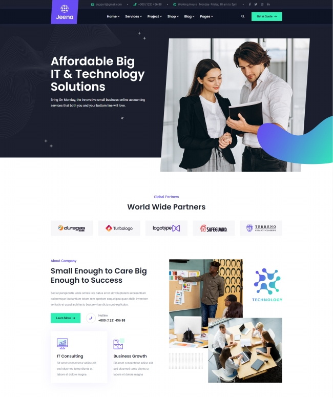 IT互联网技术解决方案服务公司网页模版