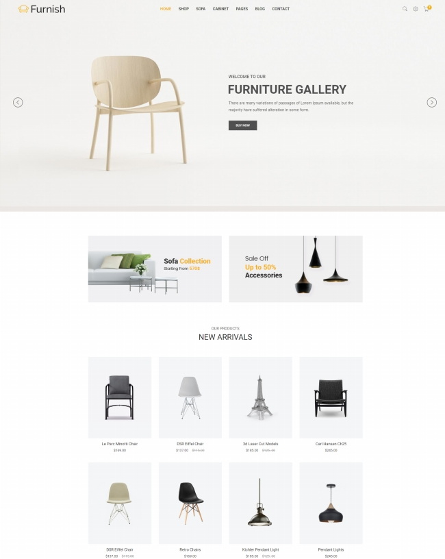 多风格简约家具在线商城html网站模板
