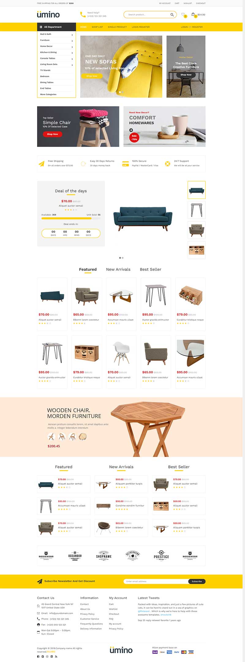简洁bootstrap家具电子商城购物网站模板