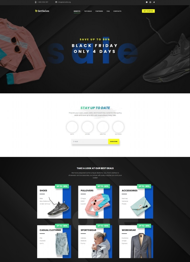 折扣商城html单页静态网站模板