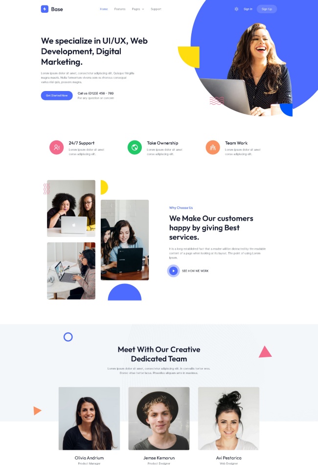 saas行业软件营销推广单页html模板
