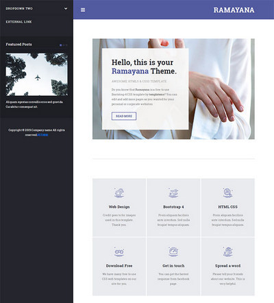 创意侧栏两列布局通用展示类网页模板
