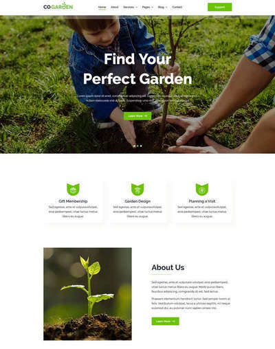 bootstrap办公室绿植盆栽种植租赁企业模板