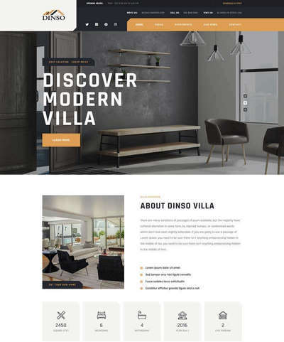 扁平化大气装修设计服务公司html5模板