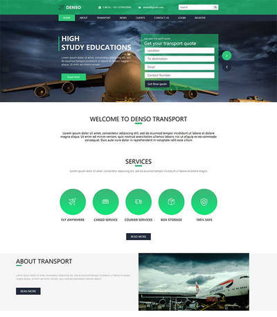 飞行员课程培训教育bootstrap模板