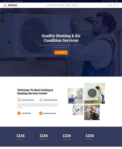 bootstrap家电空调专业维修服务公司网页模板