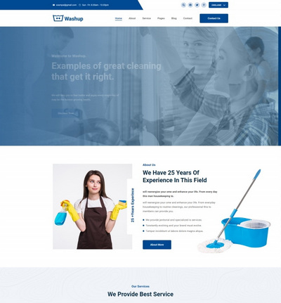 多风格html5家政保洁清洁服务公司网站模板