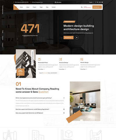 多风格现代建筑工程设计服务公司html5网站模板