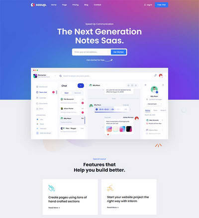 saas行业软件宣传推广软件公司通用html5模板