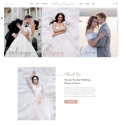 多风格婚庆婚纱摄影专业服务公司html5网站模板