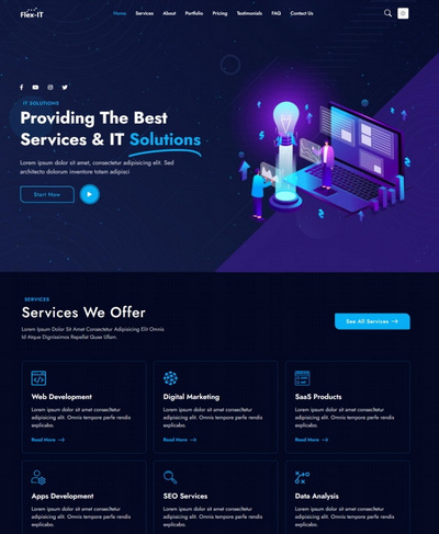 行业软件saas系统营销页htm静态网站模板