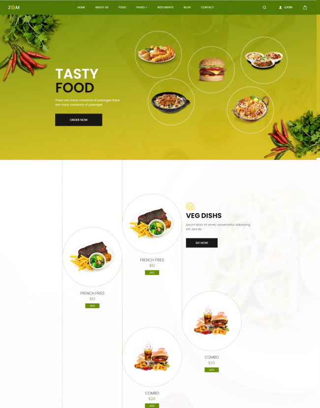 炸鸡汉堡快餐餐饮服务公司html网站模板