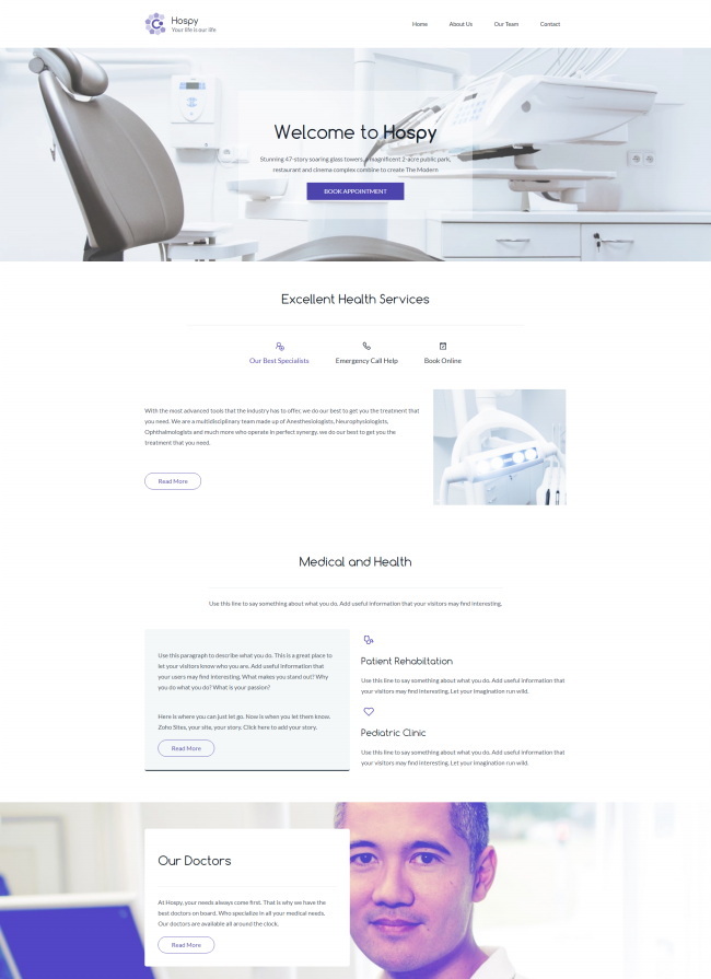 简洁医疗服务医院宣传推广网页模板