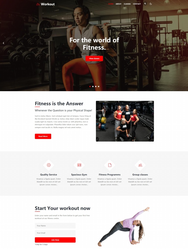 健身馆健身俱乐部企业通用html模板