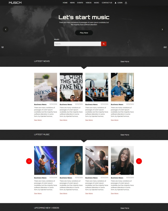 html5音乐创作资讯展示网站模板