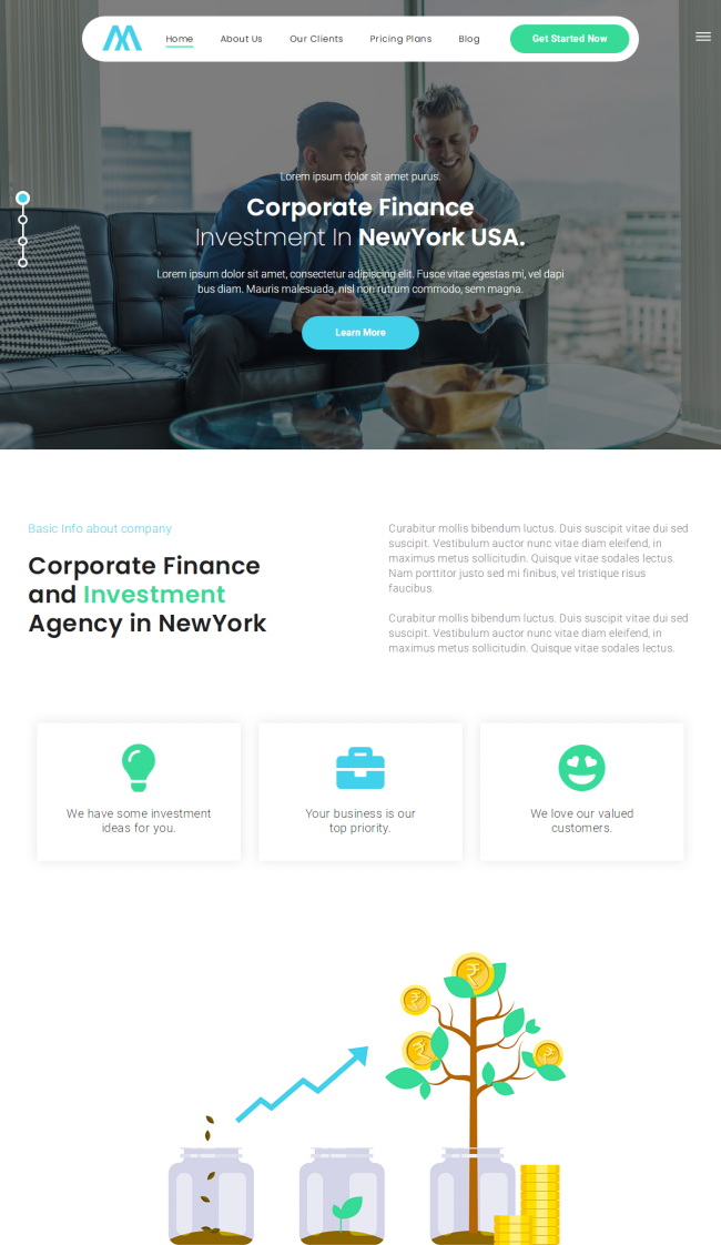 html5金融投资商务服务公司静态网站模板