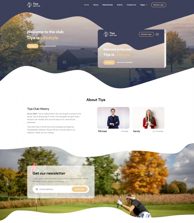 创意高尔夫球场俱乐部宣传企业html模板
