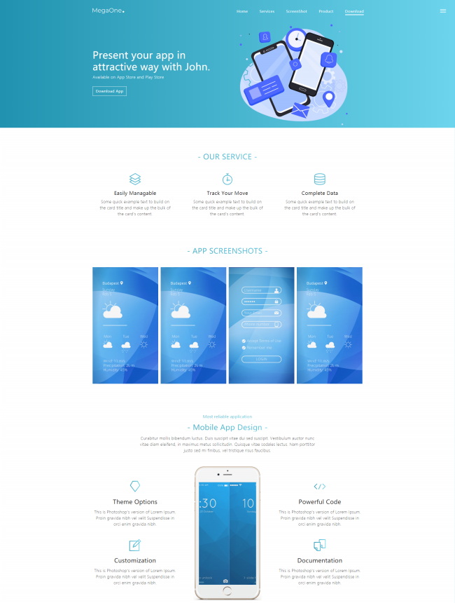 APP应用软件开发公司静态单页模板
