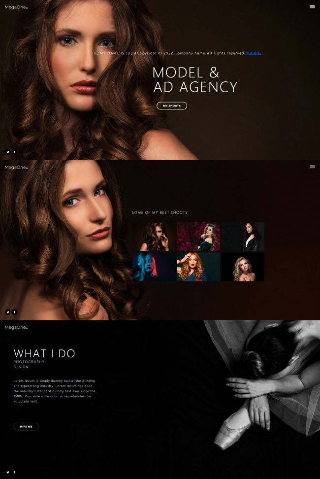 模特个人简介单页html静态模板