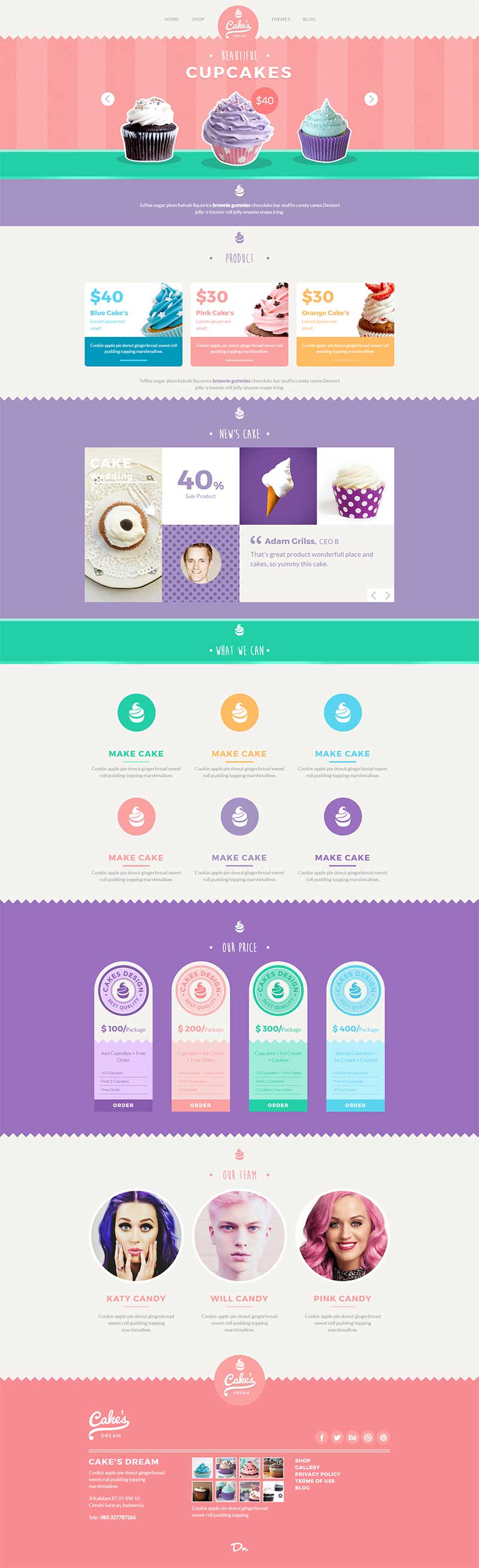 响应式甜品冰激凌店铺宣传推广静态html模板